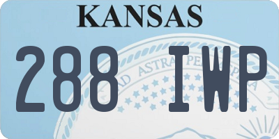 KS license plate 288IWP