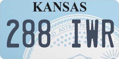 KS license plate 288IWR