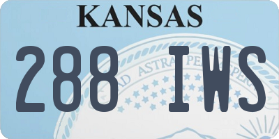 KS license plate 288IWS