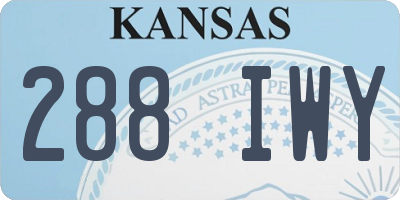 KS license plate 288IWY