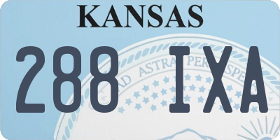 KS license plate 288IXA