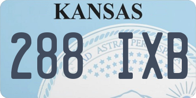 KS license plate 288IXB