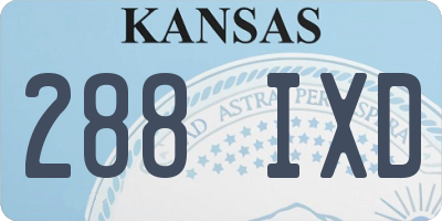KS license plate 288IXD
