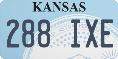 KS license plate 288IXE