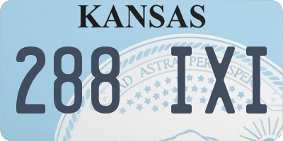 KS license plate 288IXI