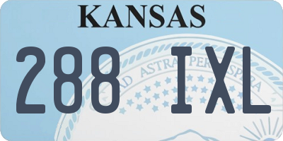 KS license plate 288IXL