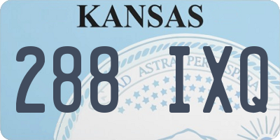 KS license plate 288IXQ