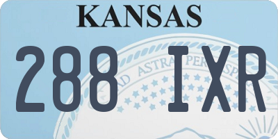 KS license plate 288IXR