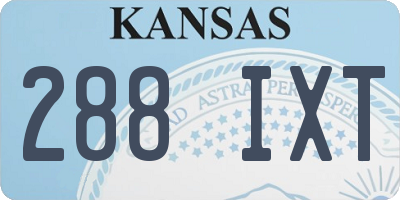 KS license plate 288IXT