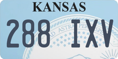 KS license plate 288IXV