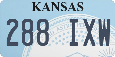 KS license plate 288IXW