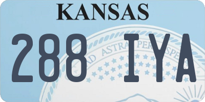 KS license plate 288IYA