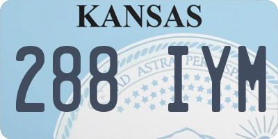 KS license plate 288IYM