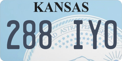 KS license plate 288IYO