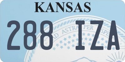 KS license plate 288IZA