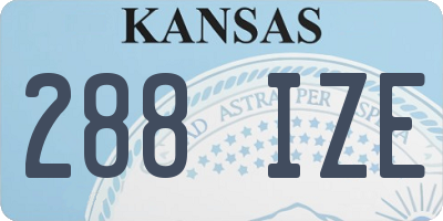 KS license plate 288IZE