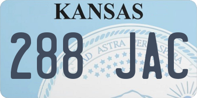 KS license plate 288JAC
