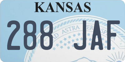 KS license plate 288JAF