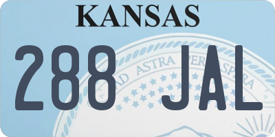 KS license plate 288JAL