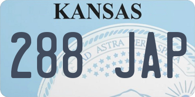 KS license plate 288JAP