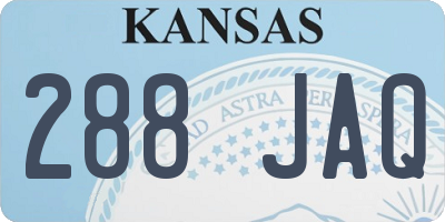 KS license plate 288JAQ
