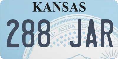 KS license plate 288JAR