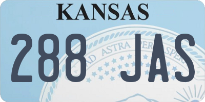 KS license plate 288JAS
