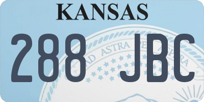 KS license plate 288JBC