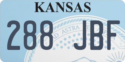 KS license plate 288JBF
