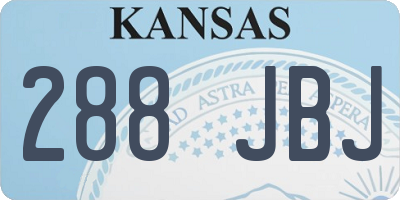 KS license plate 288JBJ