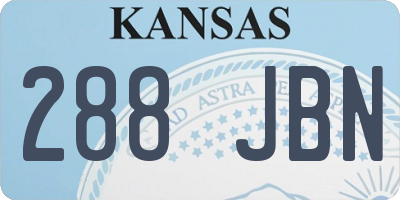 KS license plate 288JBN