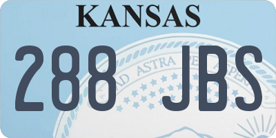 KS license plate 288JBS