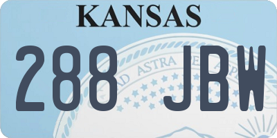 KS license plate 288JBW