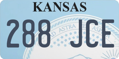 KS license plate 288JCE
