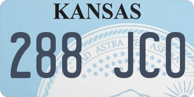 KS license plate 288JCO
