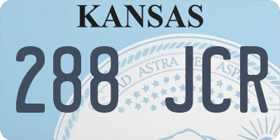 KS license plate 288JCR