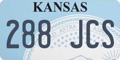 KS license plate 288JCS