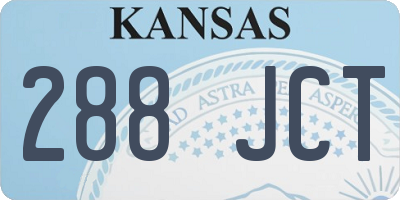 KS license plate 288JCT