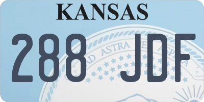 KS license plate 288JDF