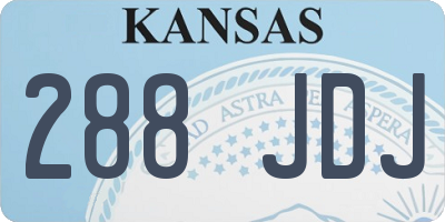 KS license plate 288JDJ