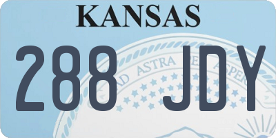 KS license plate 288JDY