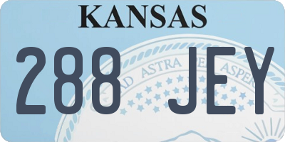 KS license plate 288JEY