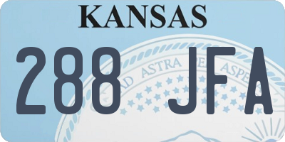 KS license plate 288JFA