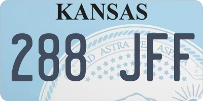 KS license plate 288JFF