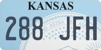 KS license plate 288JFH