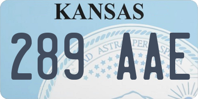 KS license plate 289AAE