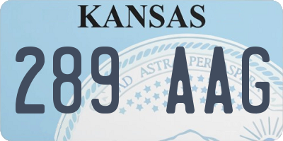 KS license plate 289AAG