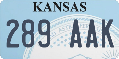 KS license plate 289AAK