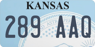 KS license plate 289AAQ