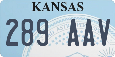 KS license plate 289AAV
